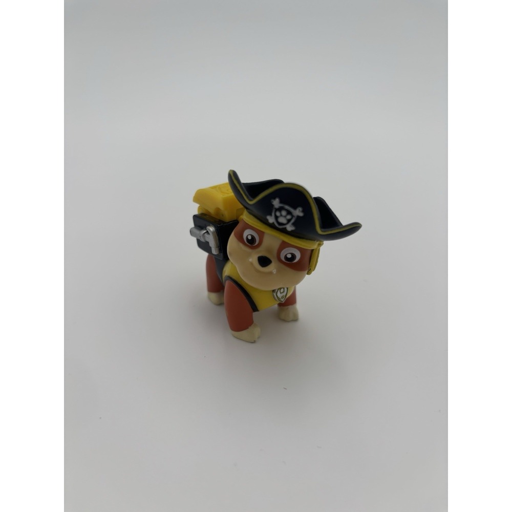 PAW Patrol Rubble Pirate Dog Action Figure Yellow Black Movable Parts